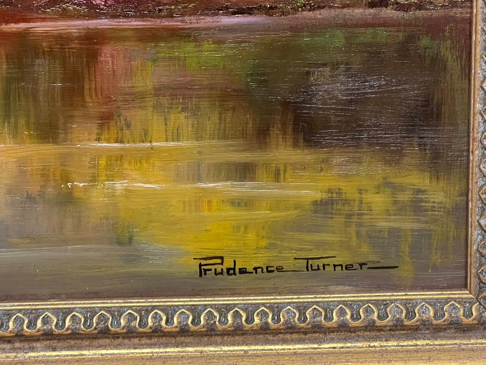 The Highland Loch (Loch Baddagyle)
signed by Prudence Turner, British b. 1930, signed. 
oil painting on canvas, framed.
framed: 23 x 43 inches
canvas:  20 x 40 inches

Provenance: private collection, England. 

Condition: The painting is in