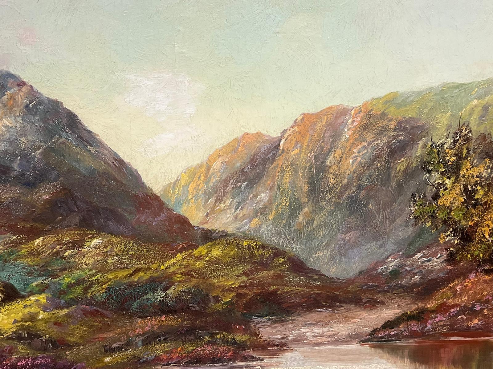 Loch Baddagyle Scottish Highlands Signed Oil Painting Listed British Artist For Sale 3