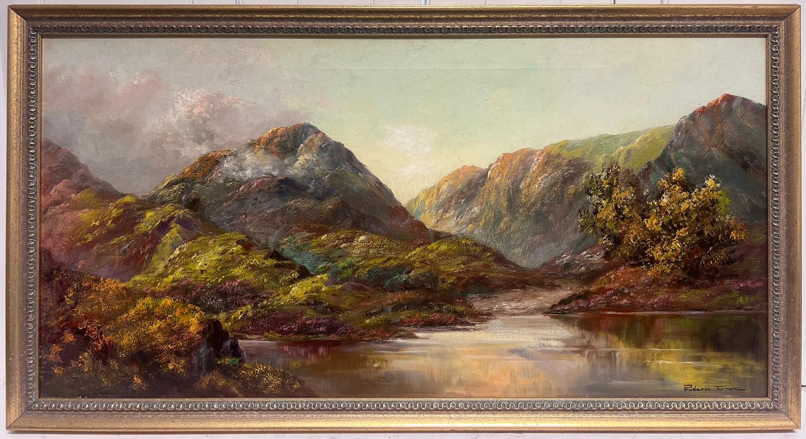 Landscape Painting Prudence Turner - Peinture à l'huile signée de l'artiste britannique Loch Baddagyle, Scottish Highlands, répertorié