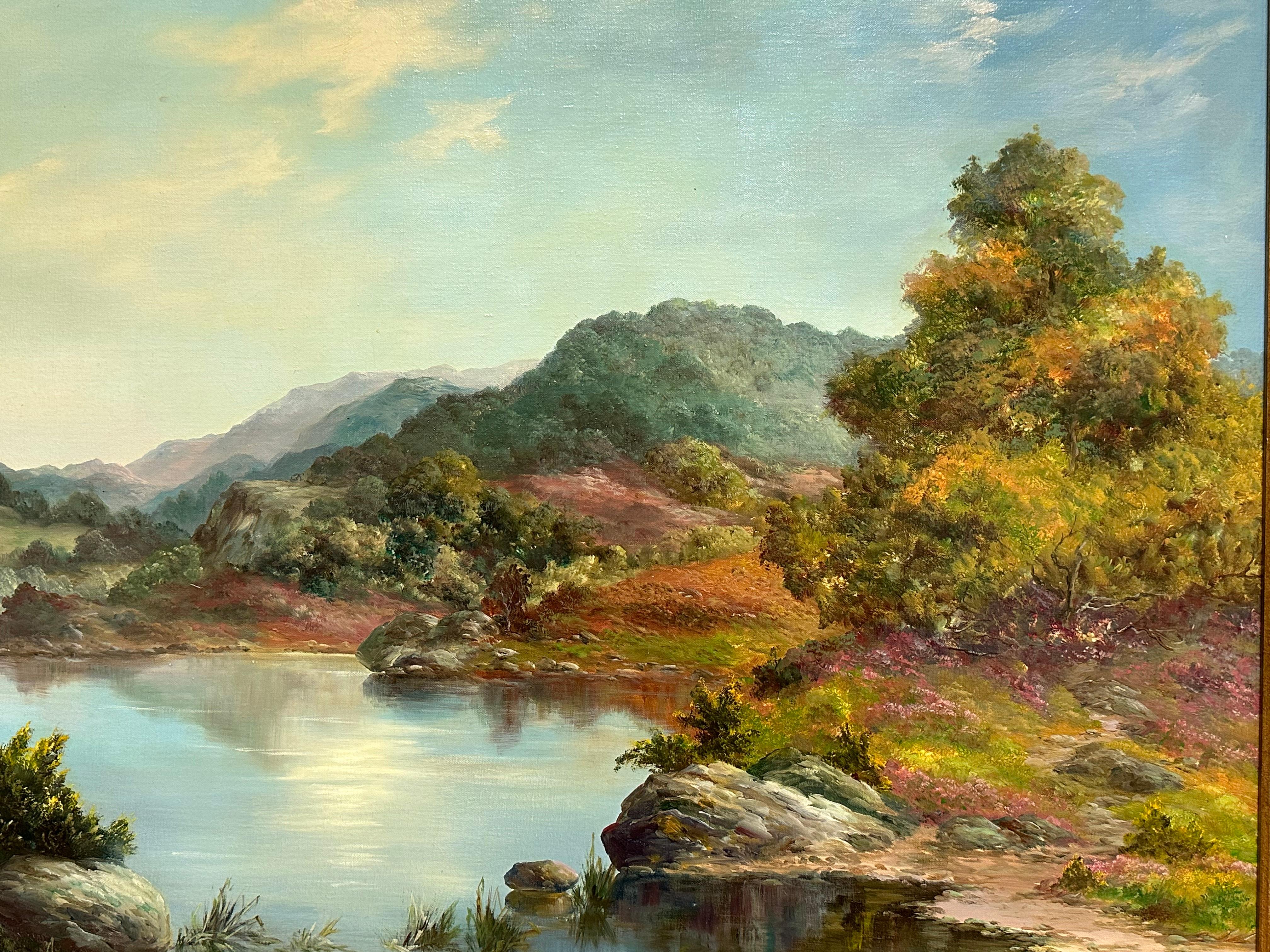 Loch Lomond Scottish Highlands Signed Oil Painting Listed British Artist For Sale 5