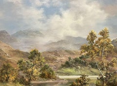 Prudence Turner (b.1930) Large Signed Oil- Scottish Highlands Loch & Mountains