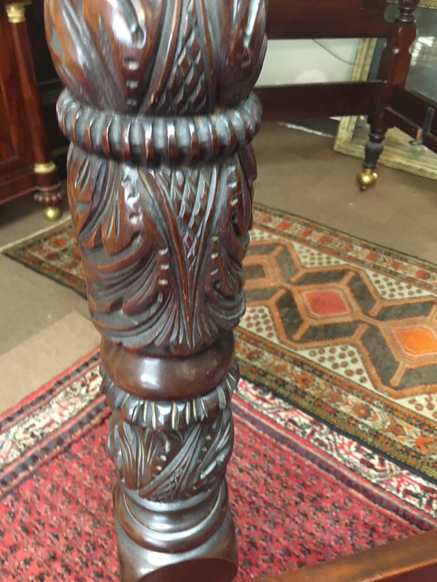 Prudent Mallard attrib. American Rococo Revival Mahogany Tester Bed For Sale 5