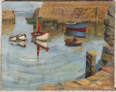 Prue Sapp (1928-2013) - Mid 20th Century Oil, Rowing in the Harbour