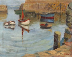 Prue Sapp (1928-2013) - Mid 20th Century Oil, Rowing in the Harbour