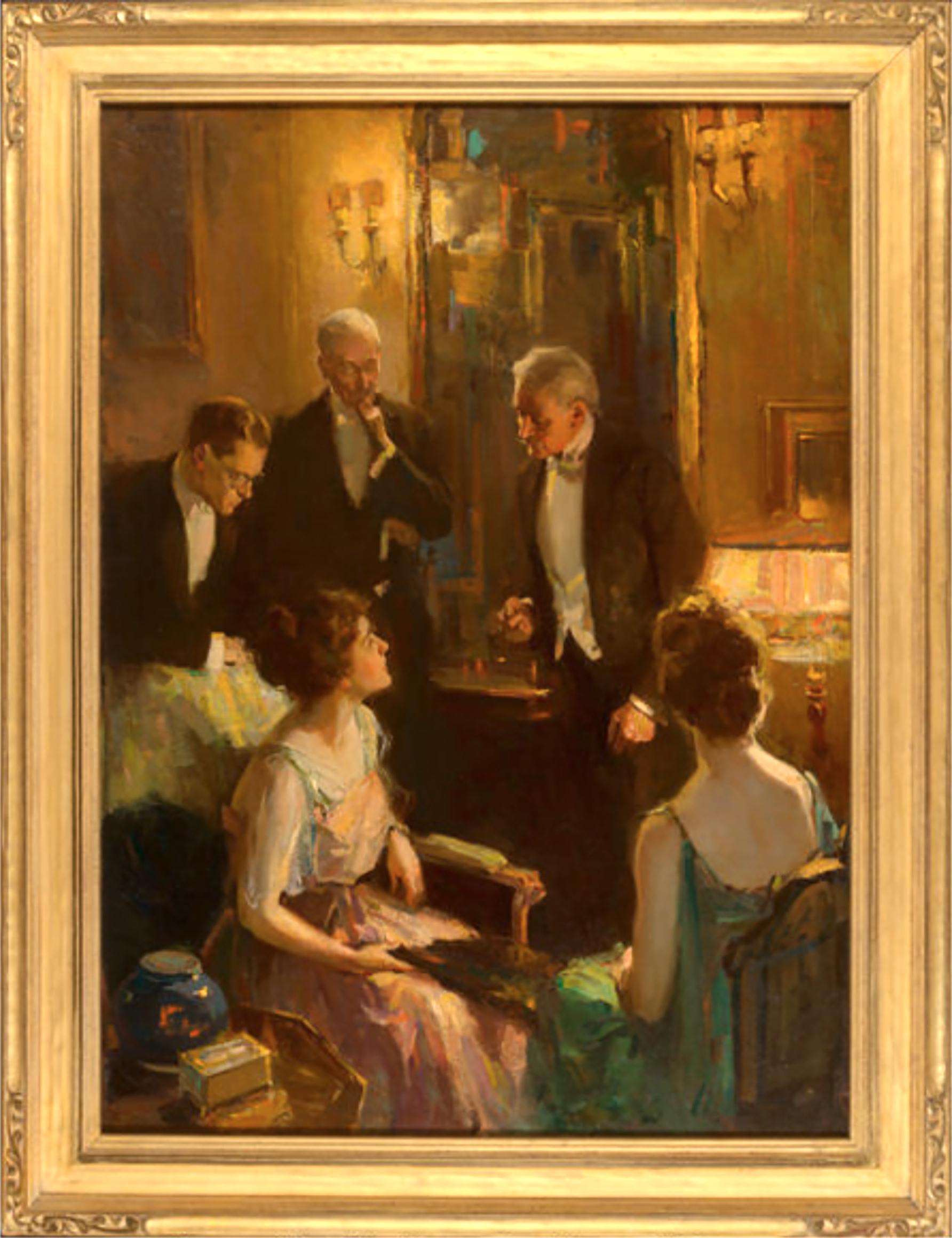 An Evening Conversation - Painting by Pruett Alexander Carter