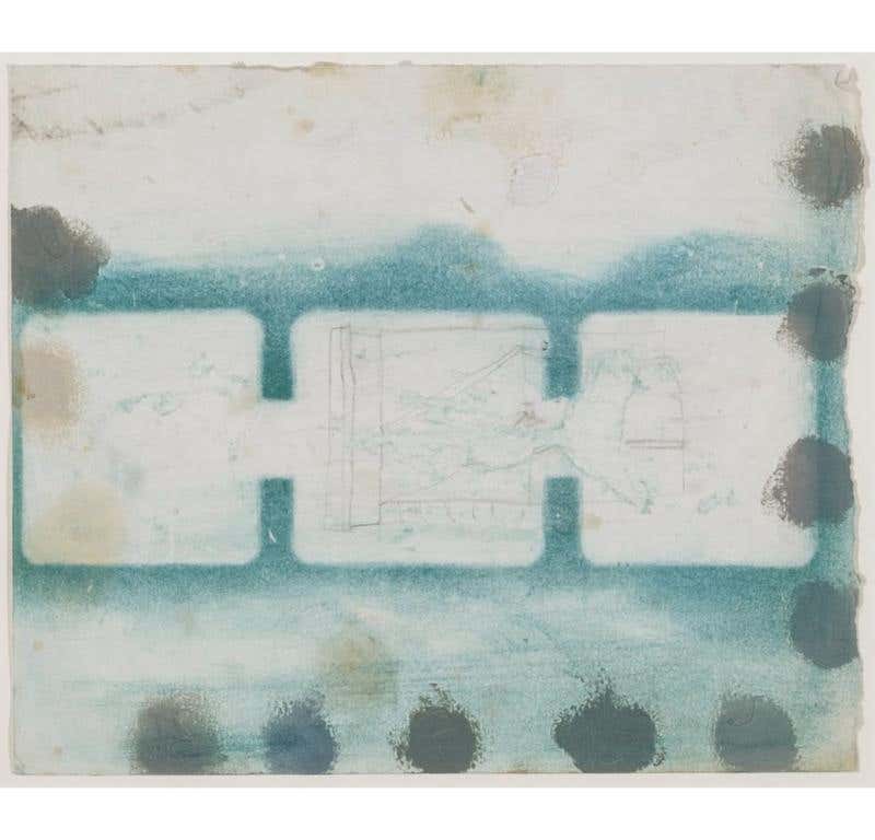 Untitled (Stack), Gouache and Pencil Painting by Prunella Clough, 1975 circa