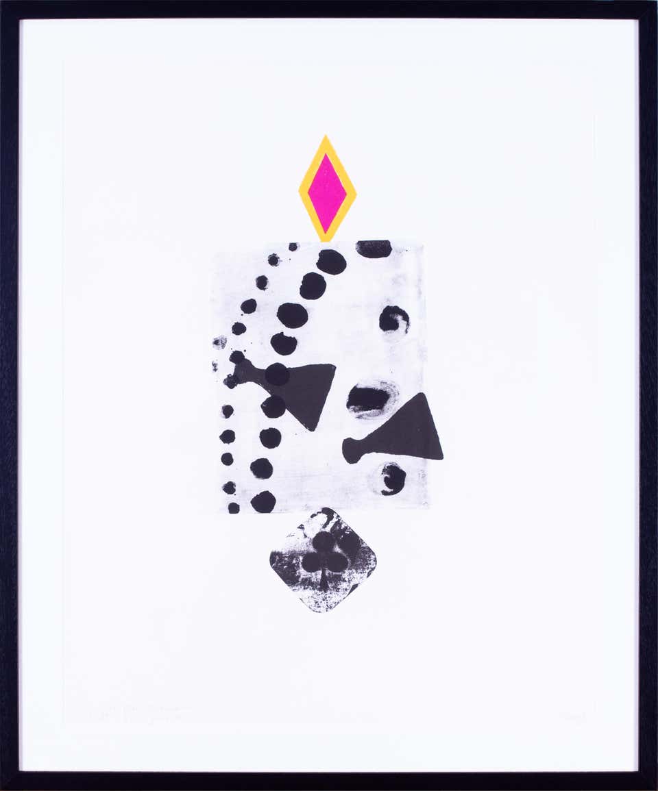 Prunella Clough lithograph, dedicated, numbered and dated 'Game, 1991', British