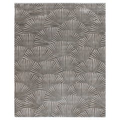 PRUNIFERA Hand Knotted Contemporary Silk Rug in Beige Taupe Colour by Hands