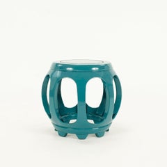 Chinese Prussian Blue Lacquered Ming Stool