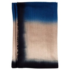 Prussian Ombre Dyed Cashmere Merino Artisanal Scarf