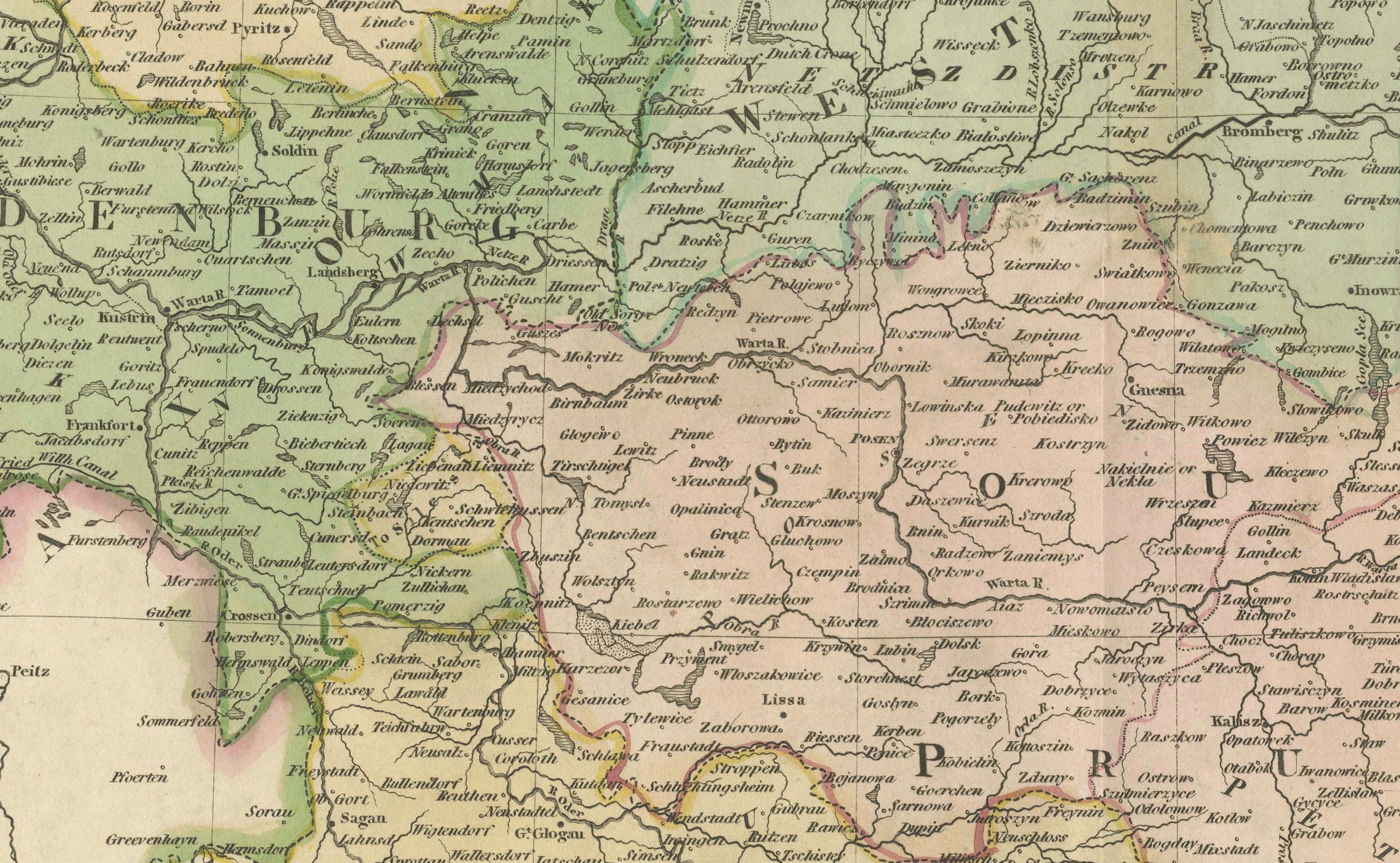 Early 19th Century Prussian Dominions Map by John Pinkerton, 1818 - Detailed Copperplate Engraving For Sale