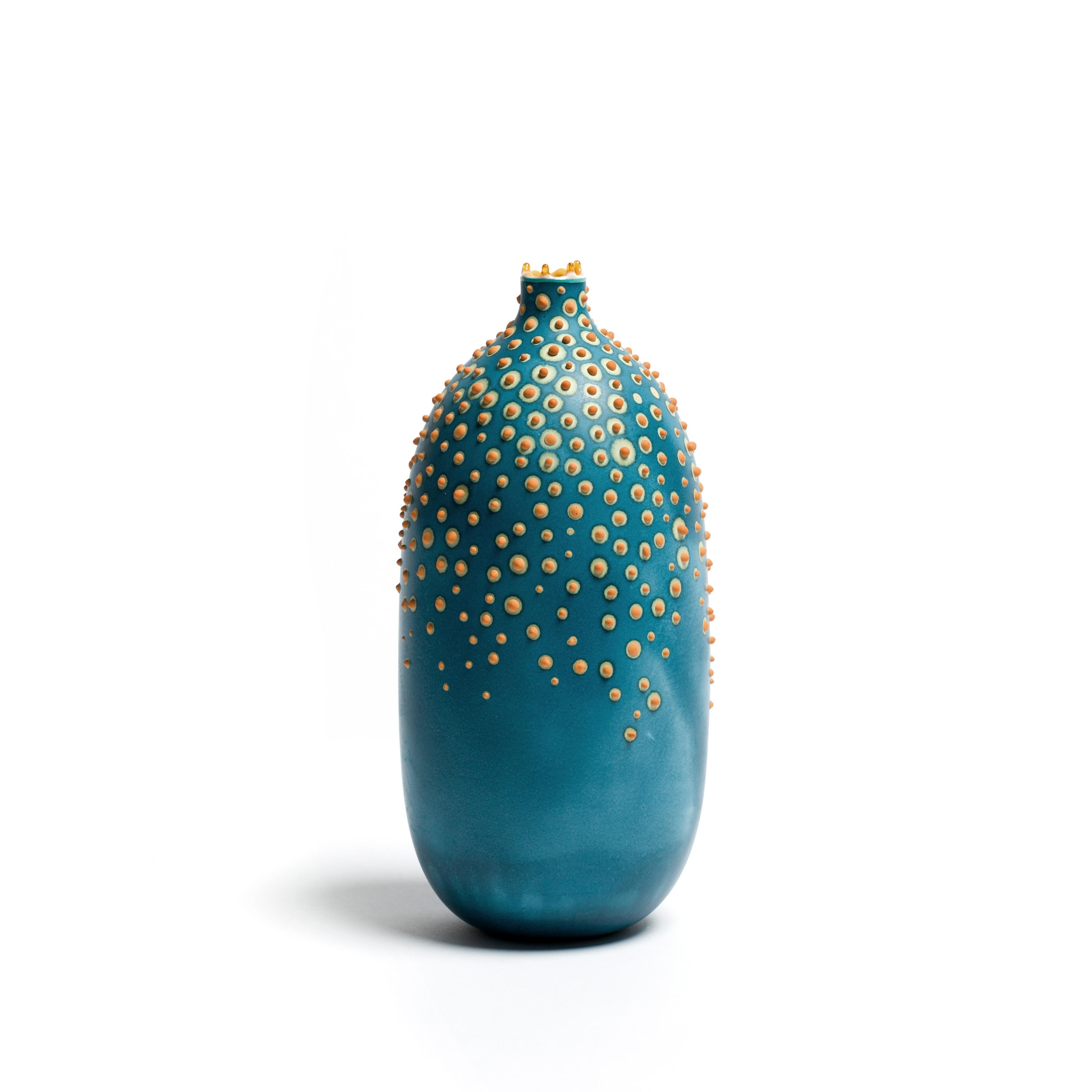 Prussian Huxley vase by Elyse Graham
Dimensions: W 14 x D 14 x H 25.5 cm
Materials: Plaster, Resin
Molded, dyed, and finished by hand in LA. customization
Available.
All pieces are made to order

Our Microbe Collection is inspired by the