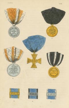 Prussian Medals, For Rescue from Danger and Service Bars, Plate LXIII, 1844