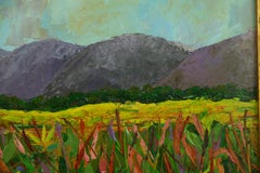 Framed Vintage Modernist Tuscan Landscape Painting on Artist Board