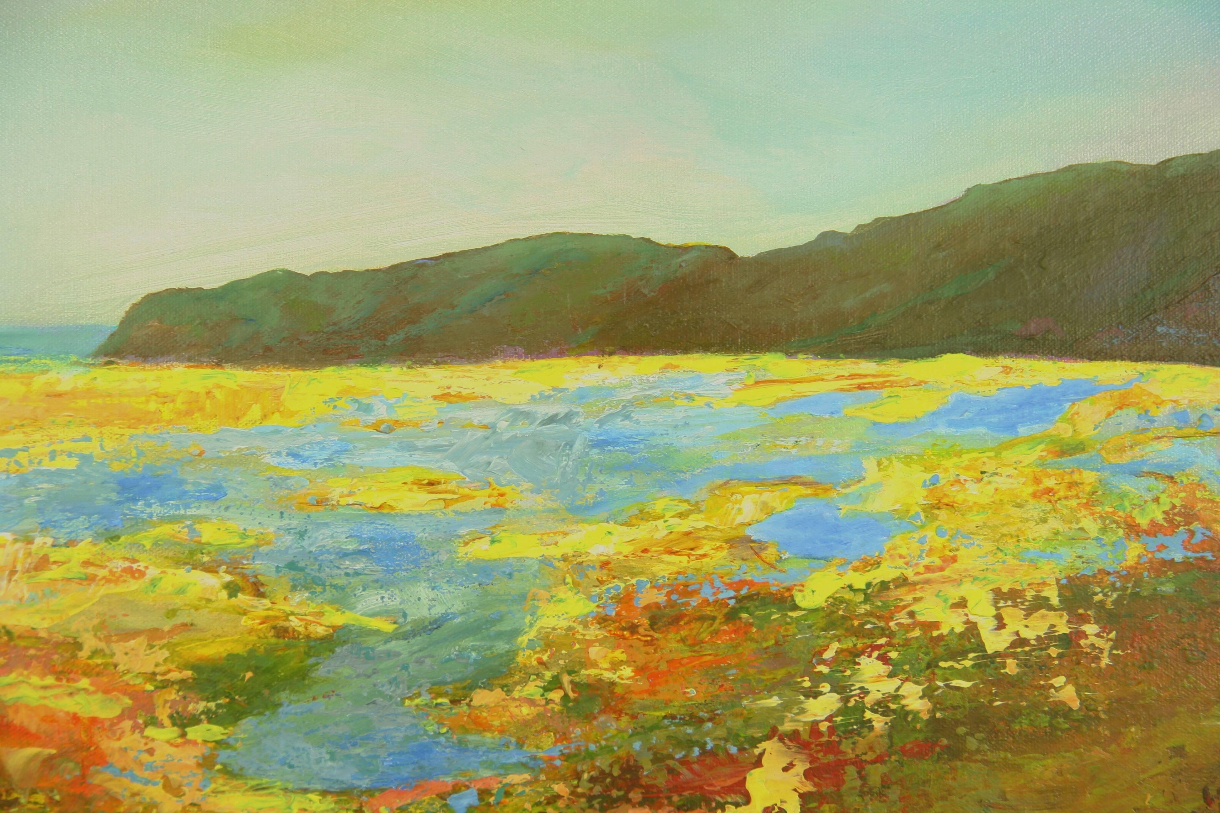 French Marsh  Impressionist Landscape  Painting - Brown Landscape Painting by P.Russo