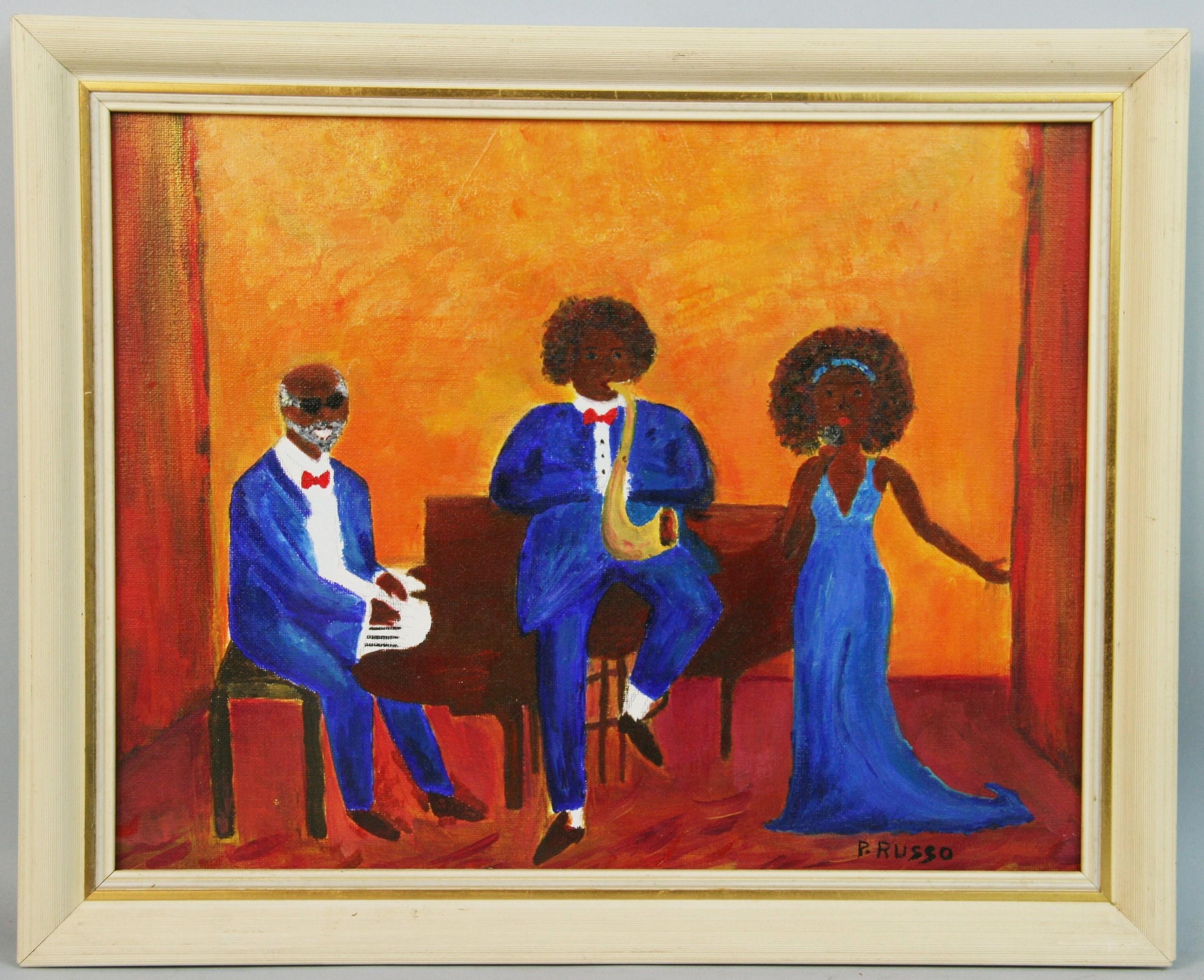 P.Russo Figurative Painting - New Orleans Jazz Group