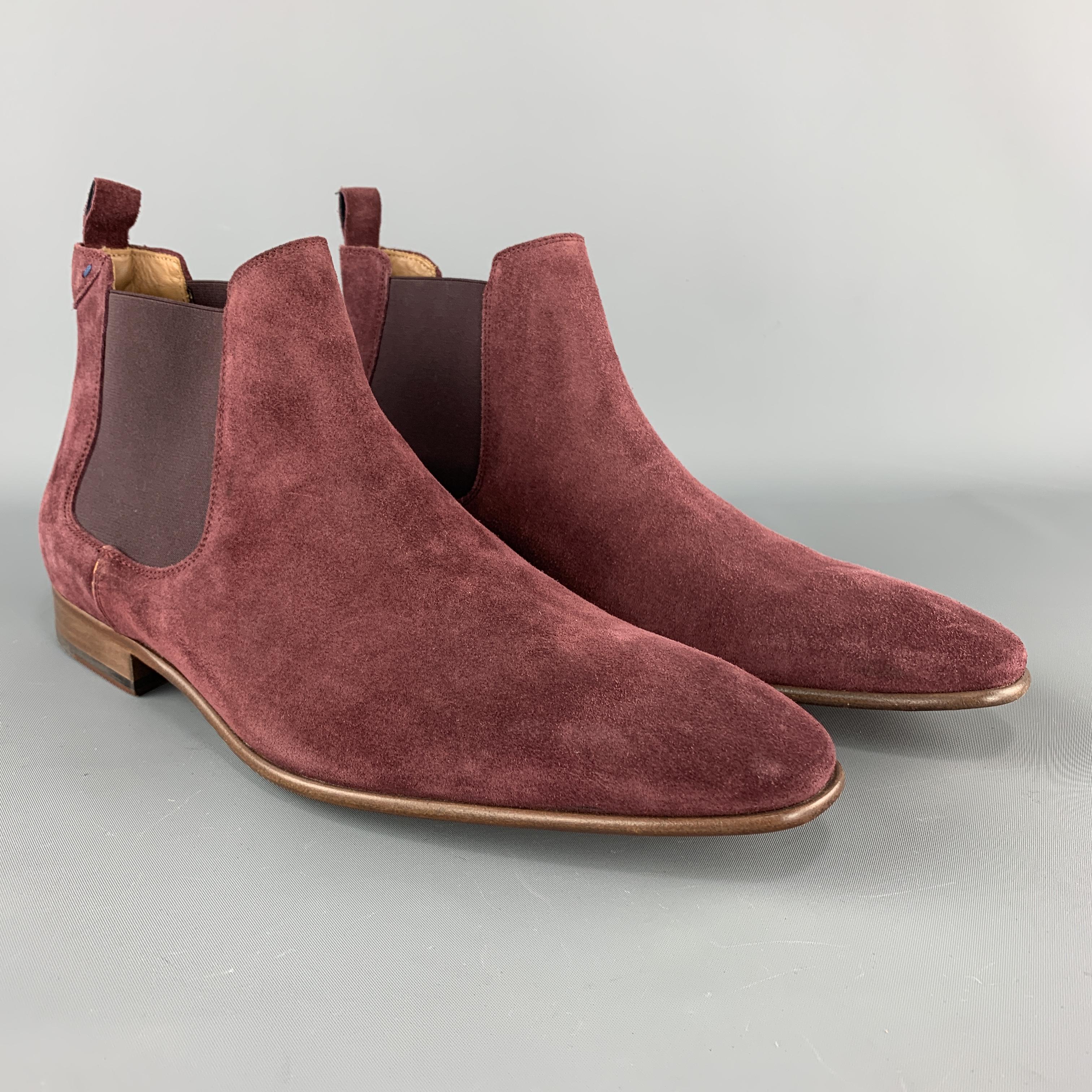 plum chelsea boots