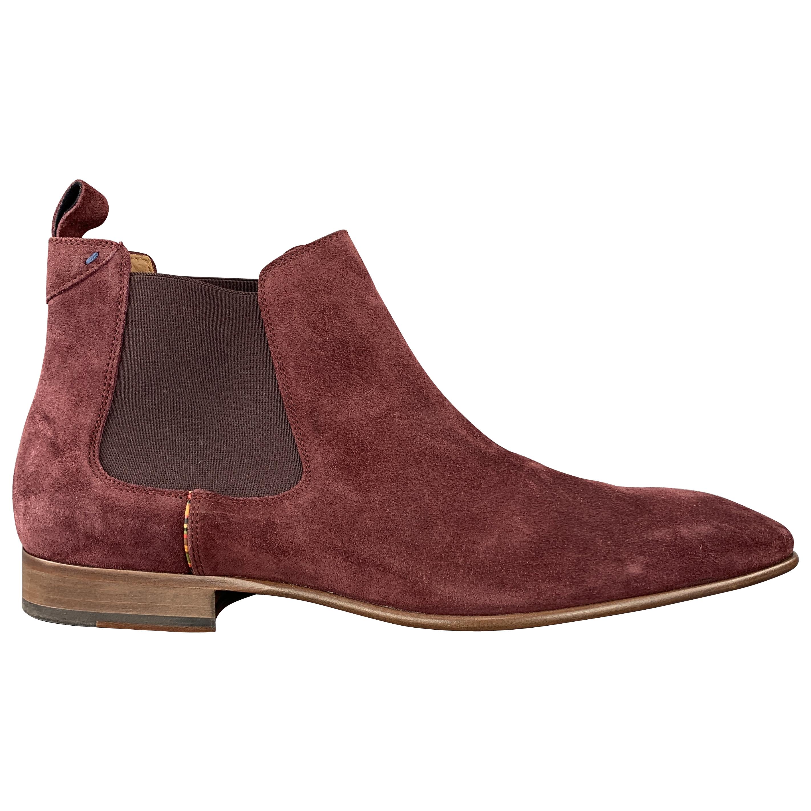 plum chelsea boots