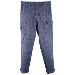 PS by PAUL SMITH Größe 30 Blau Grau Camouflage Cargo Zip Fly Freizeithosen