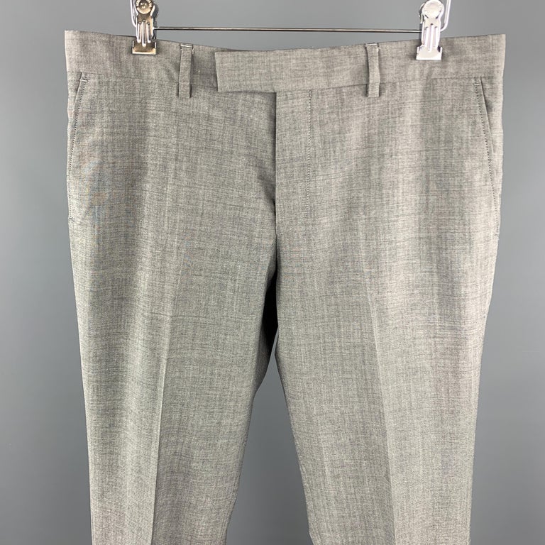 PS by PAUL SMITH Size 32 Heather Gray Wool Flat Front Dress Pants For ...