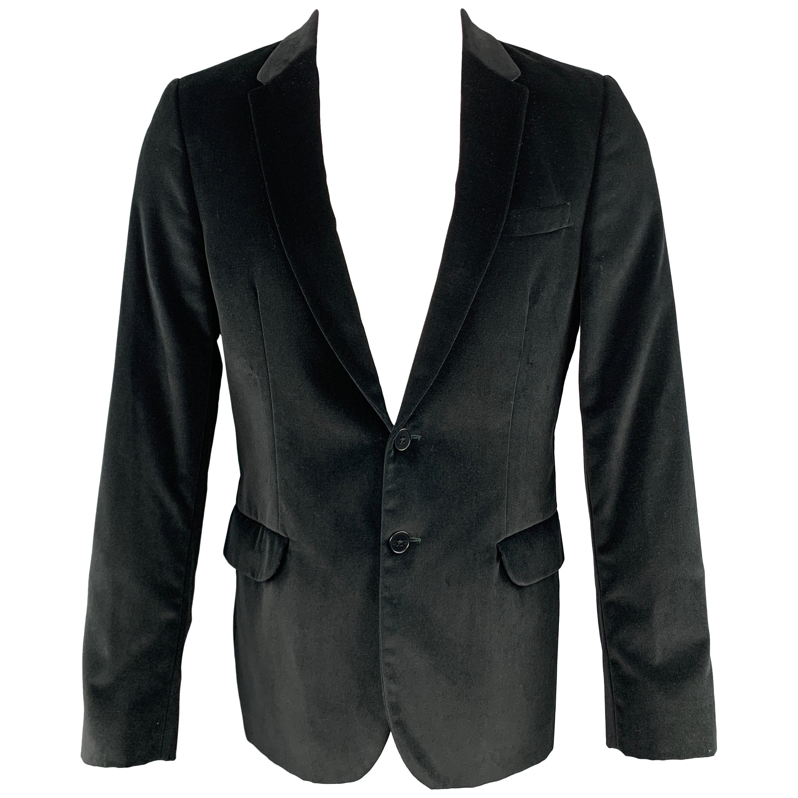 PS by PAUL SMITH Size 40 Black Velvet Notch Lapel Sport Coat