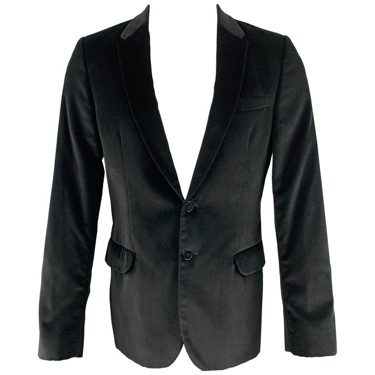 PS by PAUL SMITH Size 40 Black Velvet Notch Lapel Sport Coat For Sale at  1stDibs