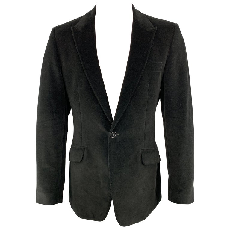 PS by PAUL SMITH Size 40 Black Velvet Peak Lapel Sport Coat For Sale at ...