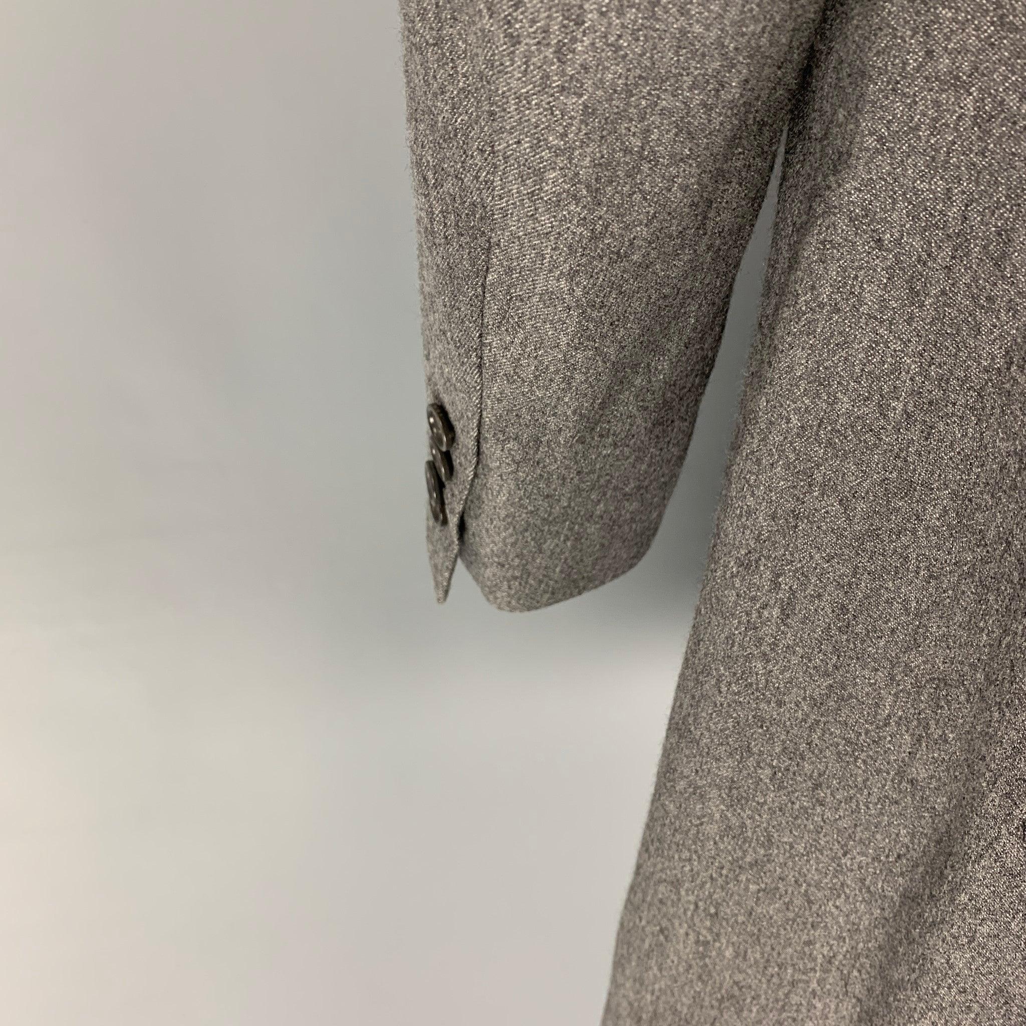 Men's PS by PAUL SMITH Size 42 Grey Wool Hidden Placket Coat For Sale