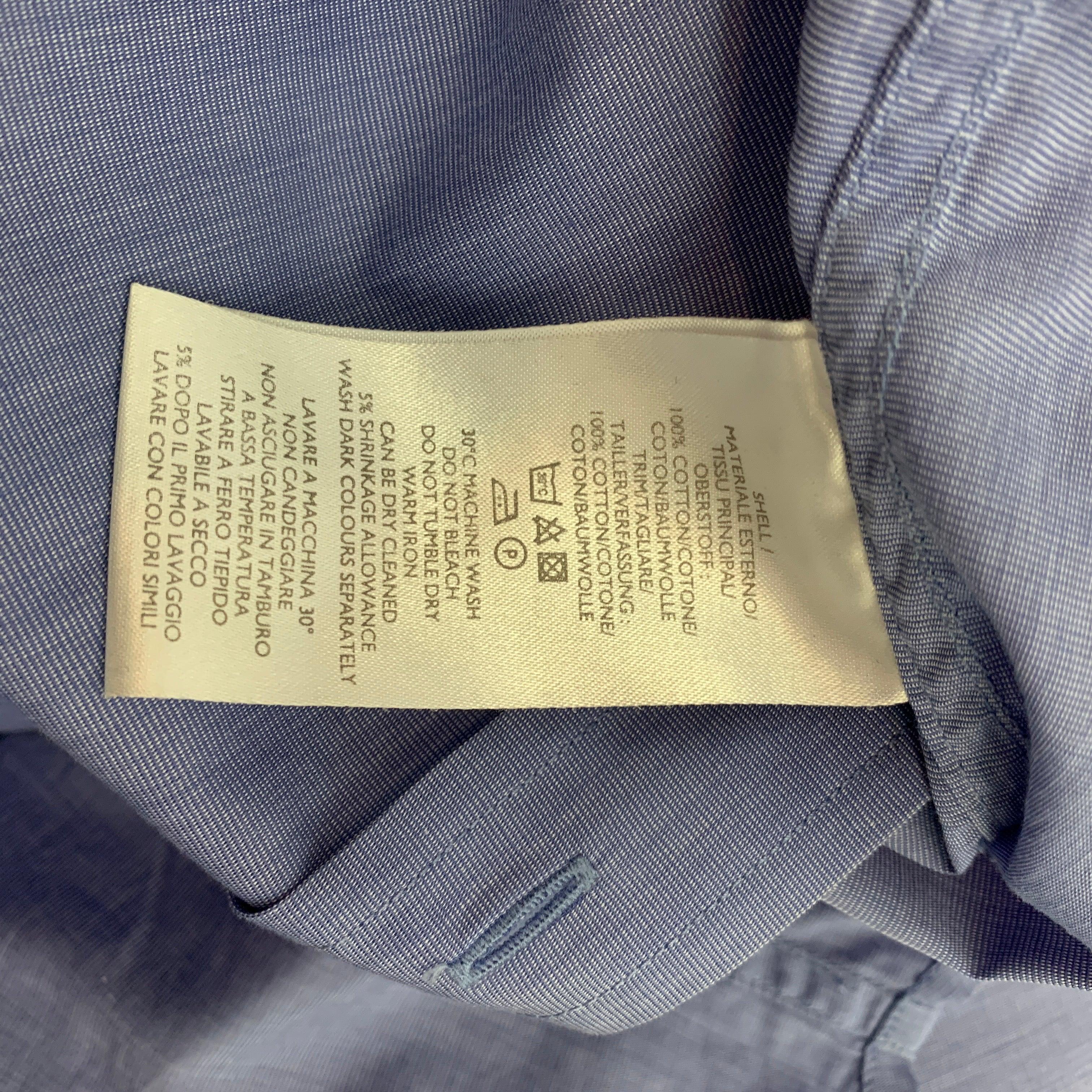 PS von PAUL SMITH Größe L Blaues langärmeliges Hemd aus Baumwolle mit Peter Pan-Kragen Herren im Angebot