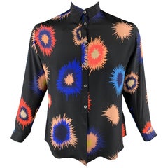 PS by PAUL SMITH Size M Black & Multi-Color Silk Long Sleeve Shirt