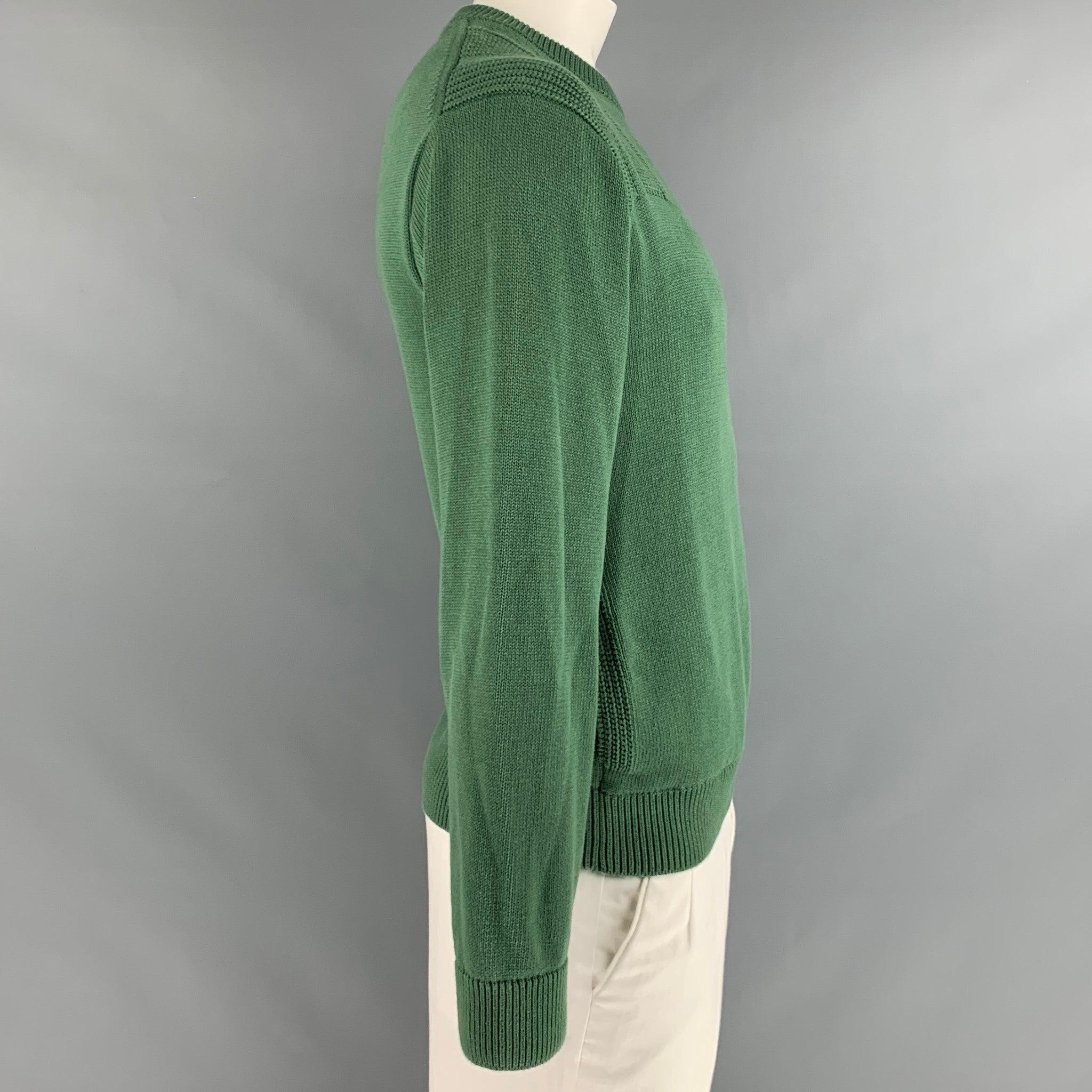 PS by PAUL SMITH Size M Green Cotton Crew Neck Pullover In Good Condition For Sale In San Francisco, CA