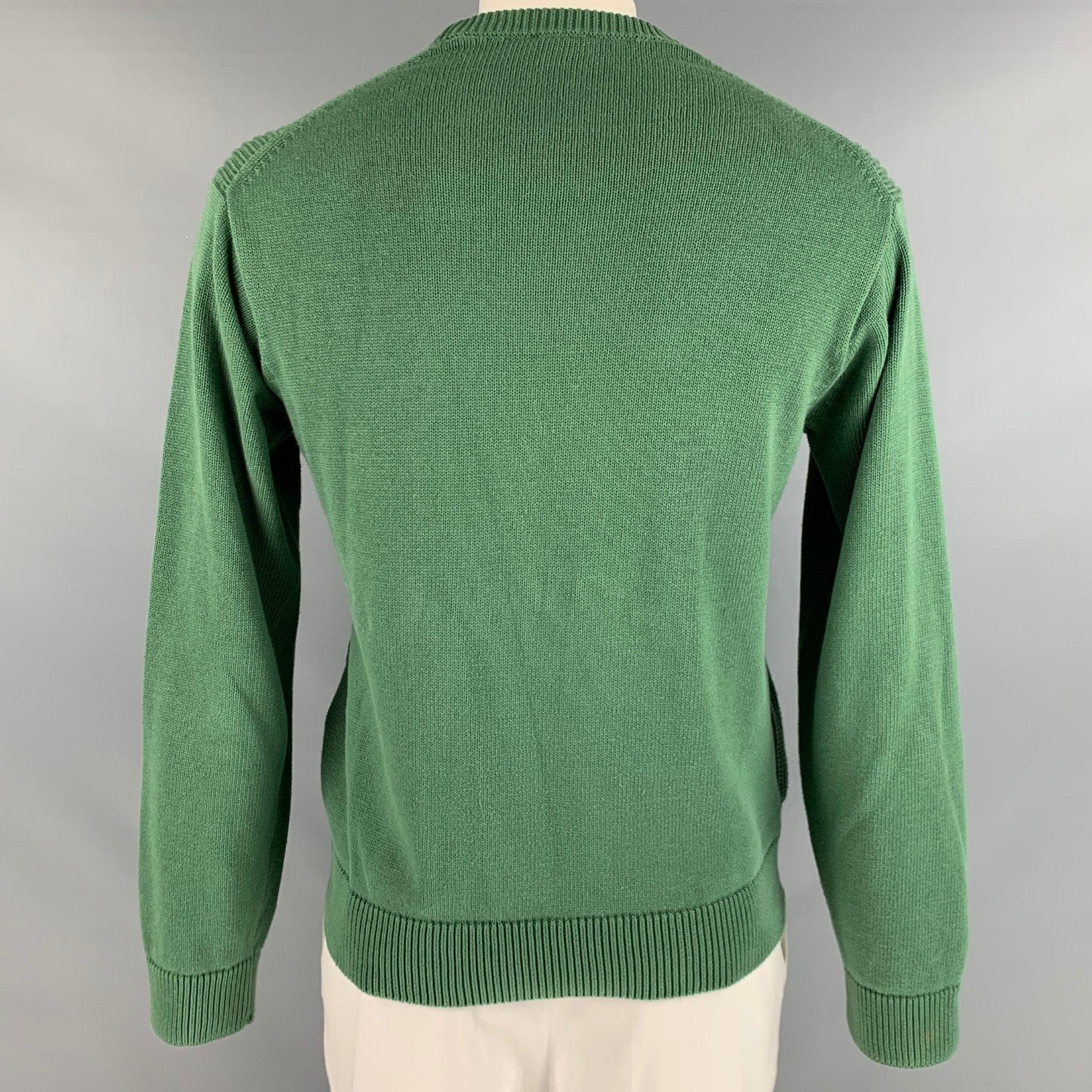 Men's PS by PAUL SMITH Size M Green Cotton Crew Neck Pullover For Sale