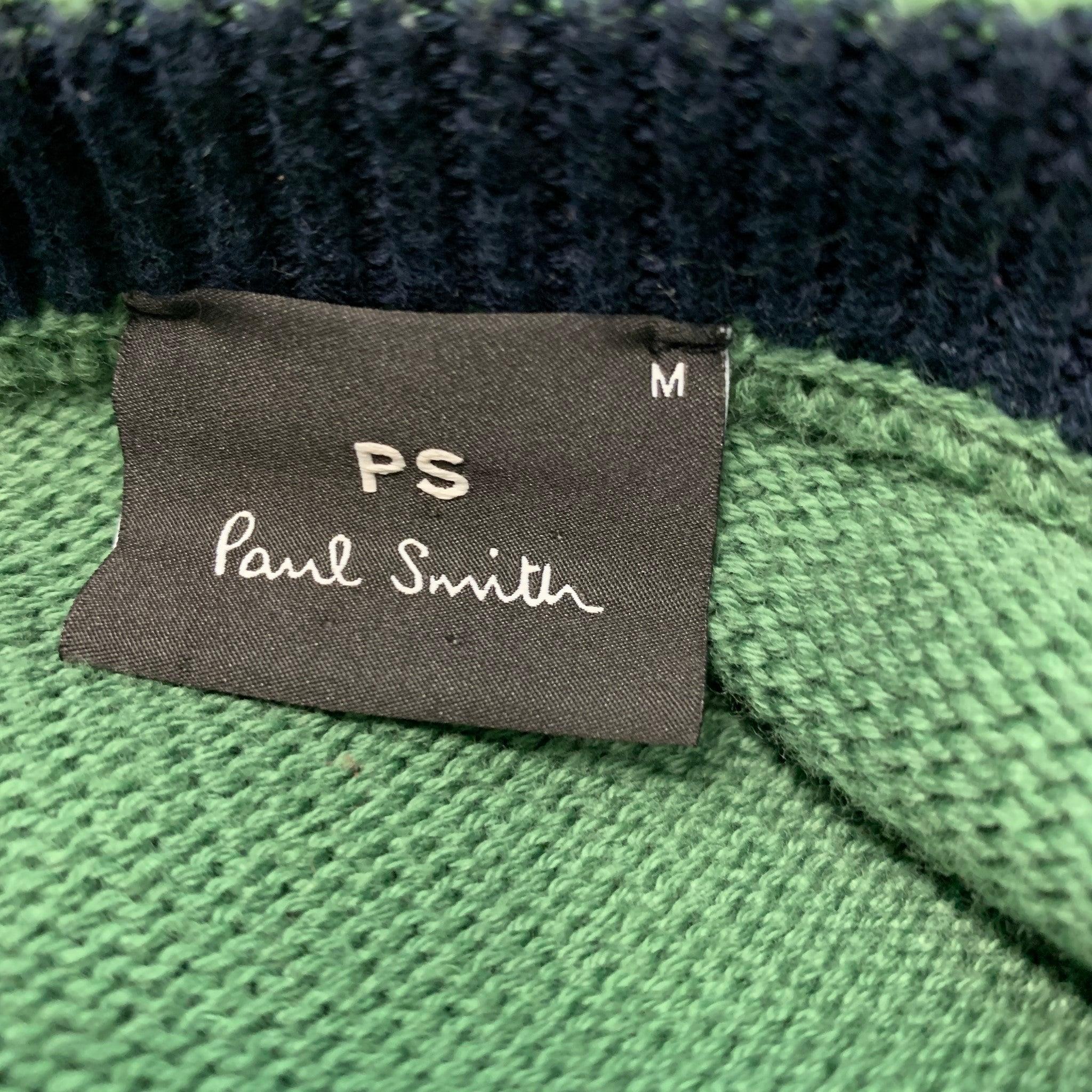 PS by PAUL SMITH Size M Green Cotton Crew Neck Pullover For Sale 1