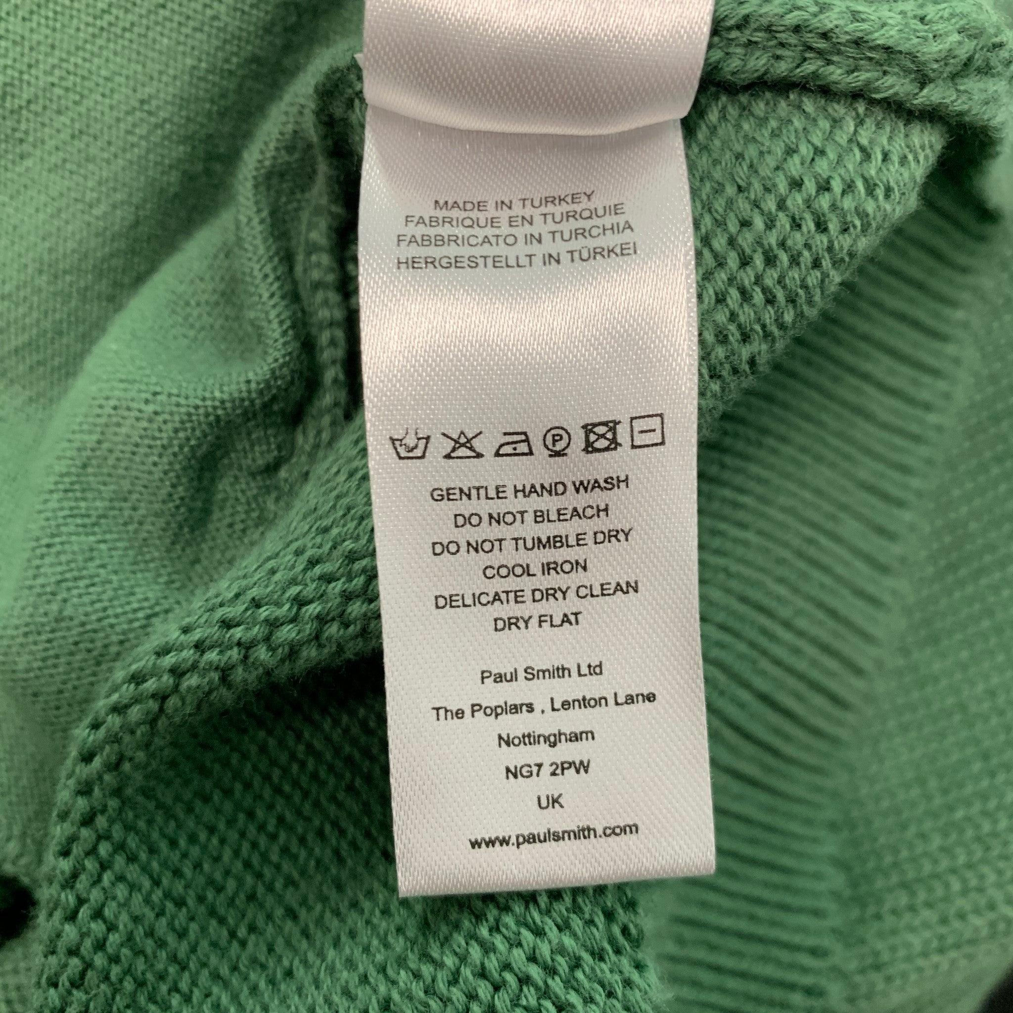 PS by PAUL SMITH Size M Green Cotton Crew Neck Pullover For Sale 3