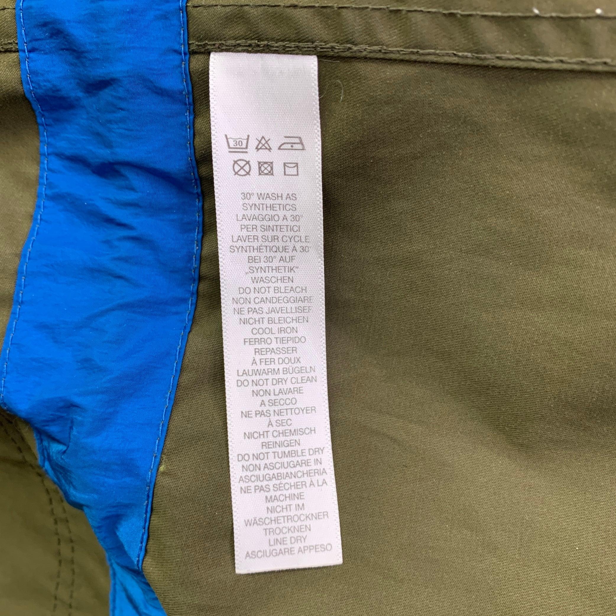 PS by PAUL SMITH Size M Green Olive Cotton Nylon Hooded Windbreaker Jacket For Sale 2