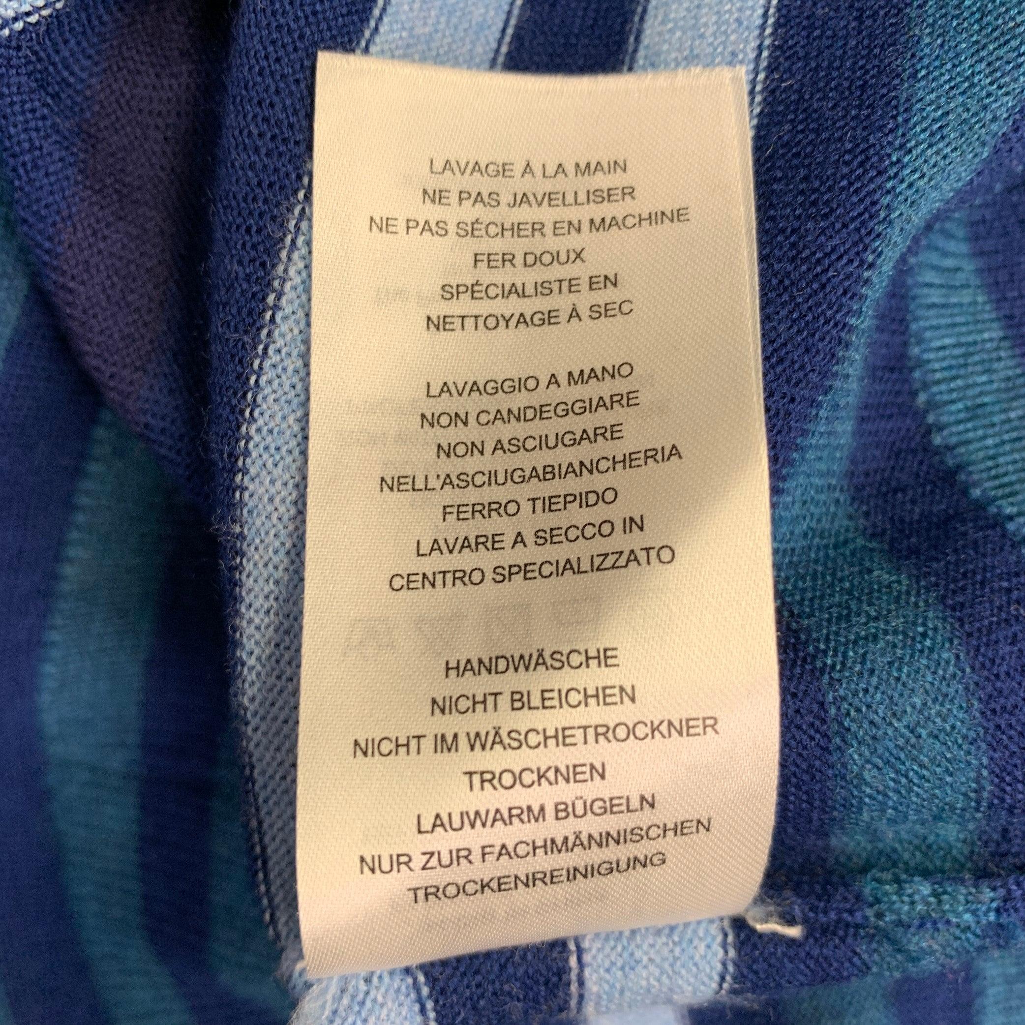 Pull col ras du cou en laine mérinos à rayures multicolores bleu marine PS by PAUL SMITH Taille XL en vente 6