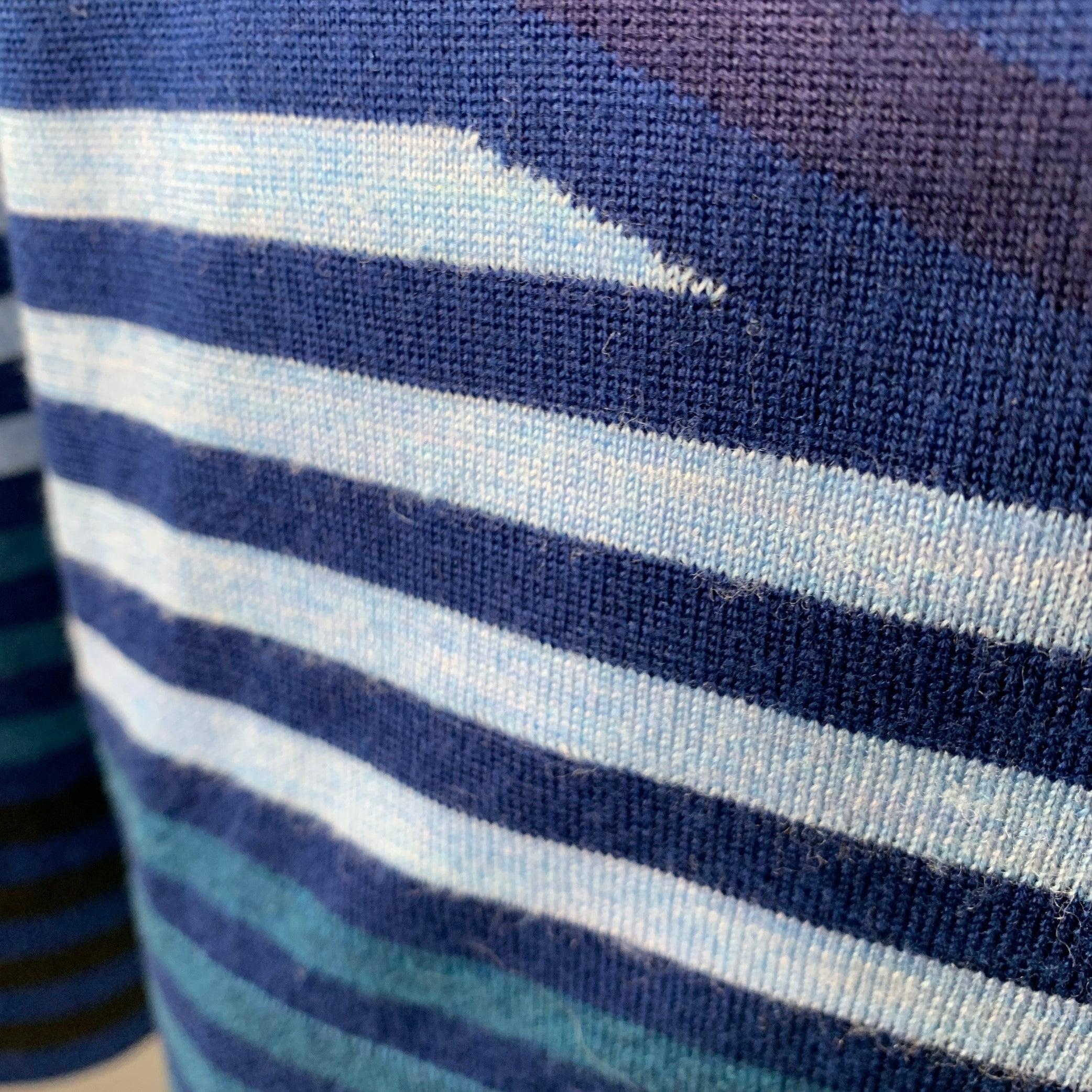 Pull col ras du cou en laine mérinos à rayures multicolores bleu marine PS by PAUL SMITH Taille XL Pour hommes en vente