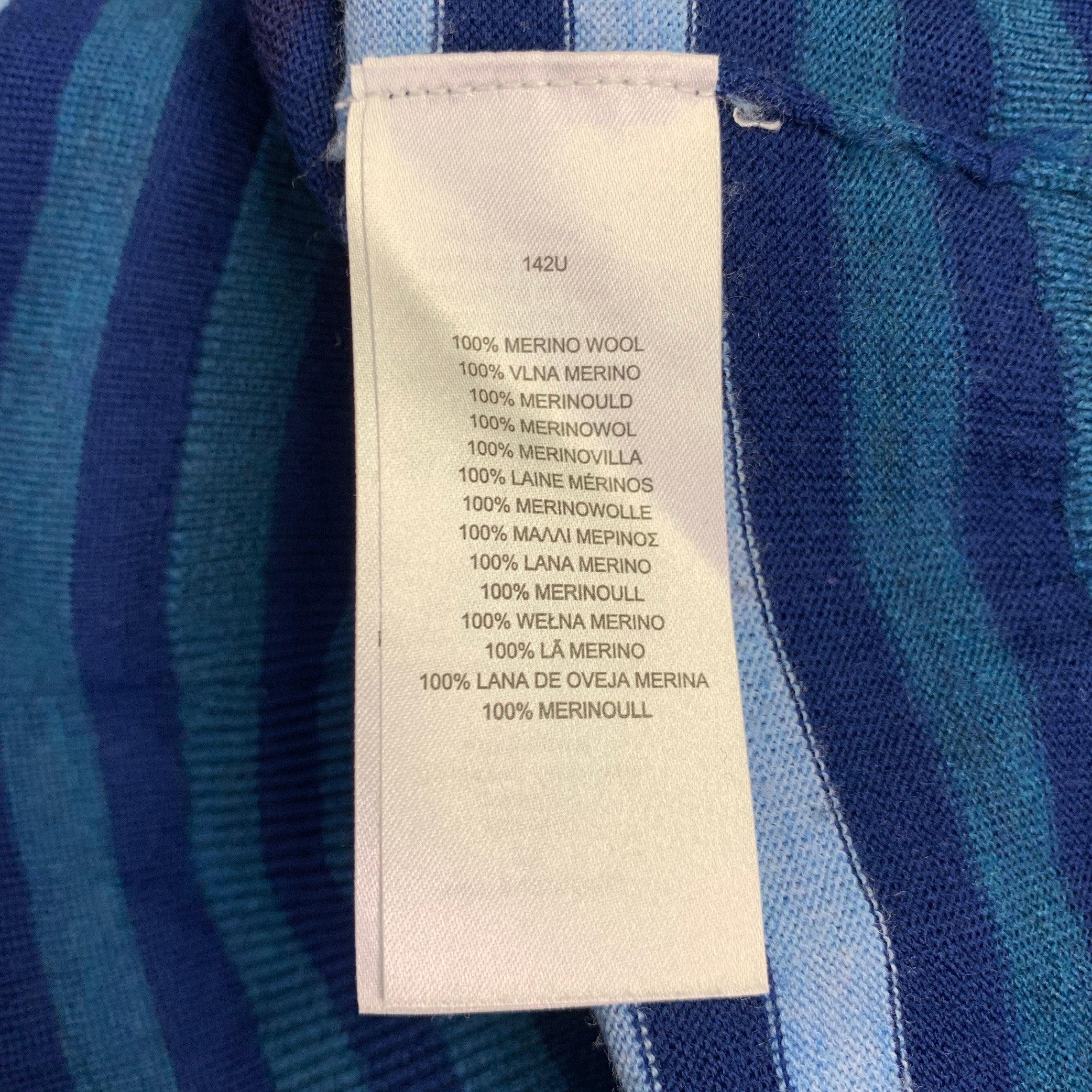 Pull col ras du cou en laine mérinos à rayures multicolores bleu marine PS by PAUL SMITH Taille XL en vente 4