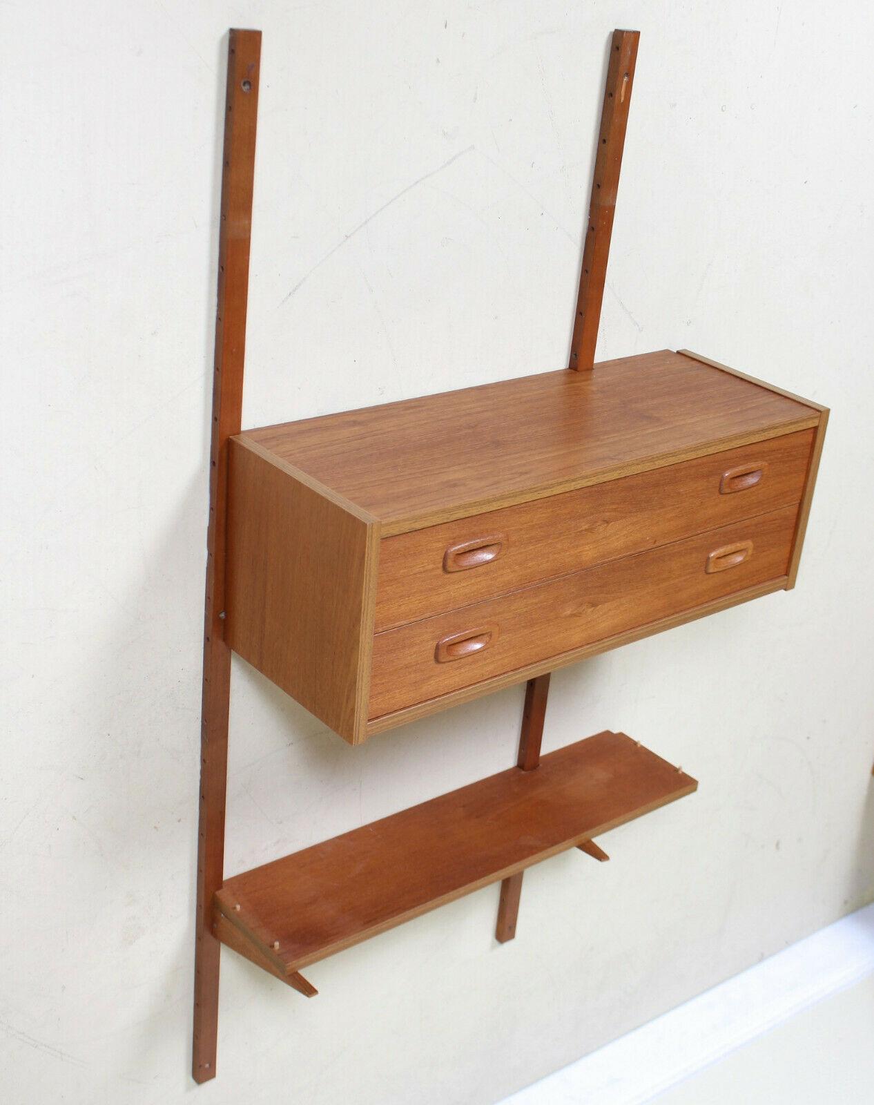 20th Century PS Wall Unit Danish Shelving System Chest of Drawers Floating Randers For Sale