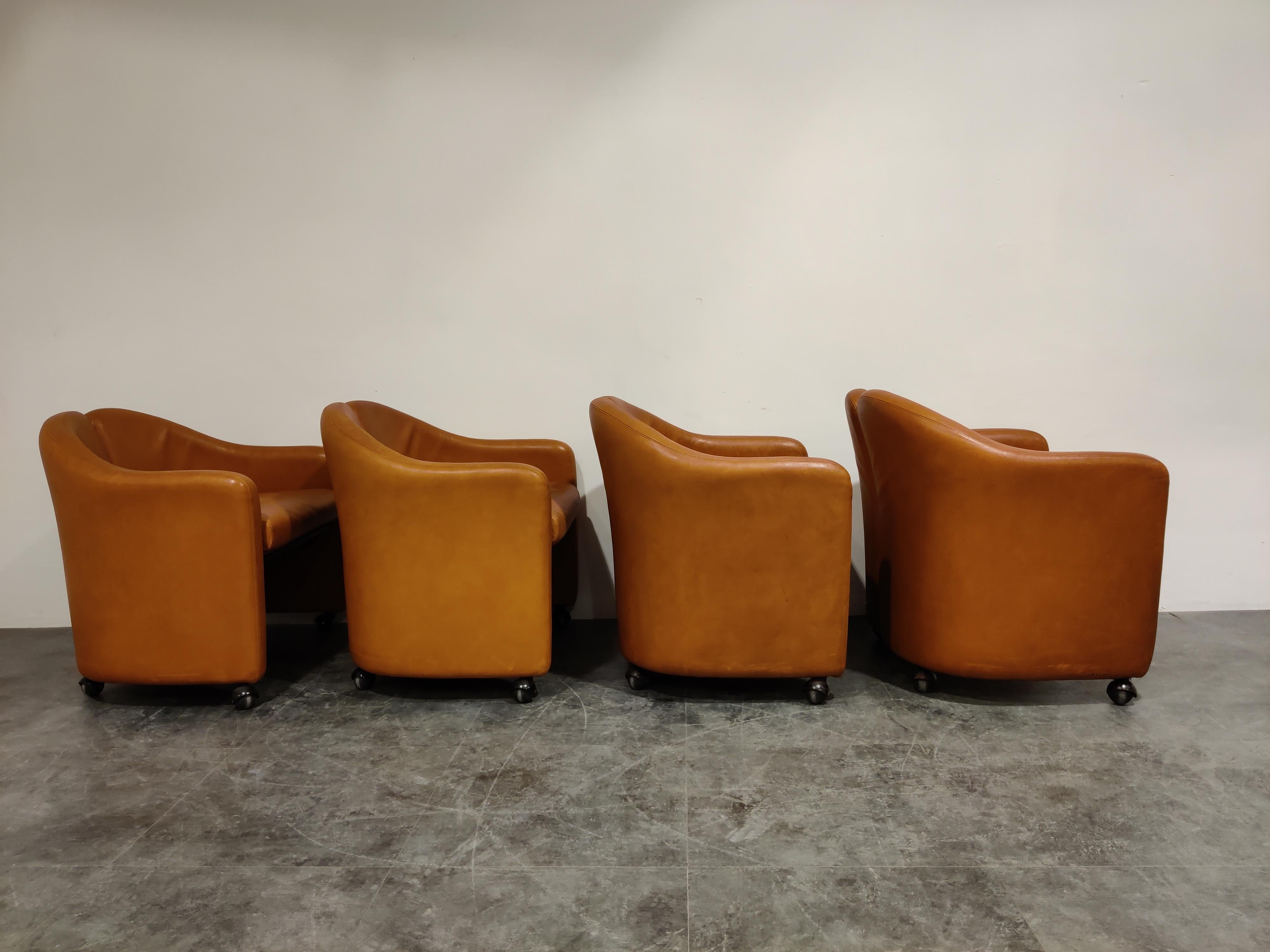 PS142 Easy Chairs by Eugenio Gerlio for Tecno, 1960s In Good Condition In HEVERLEE, BE