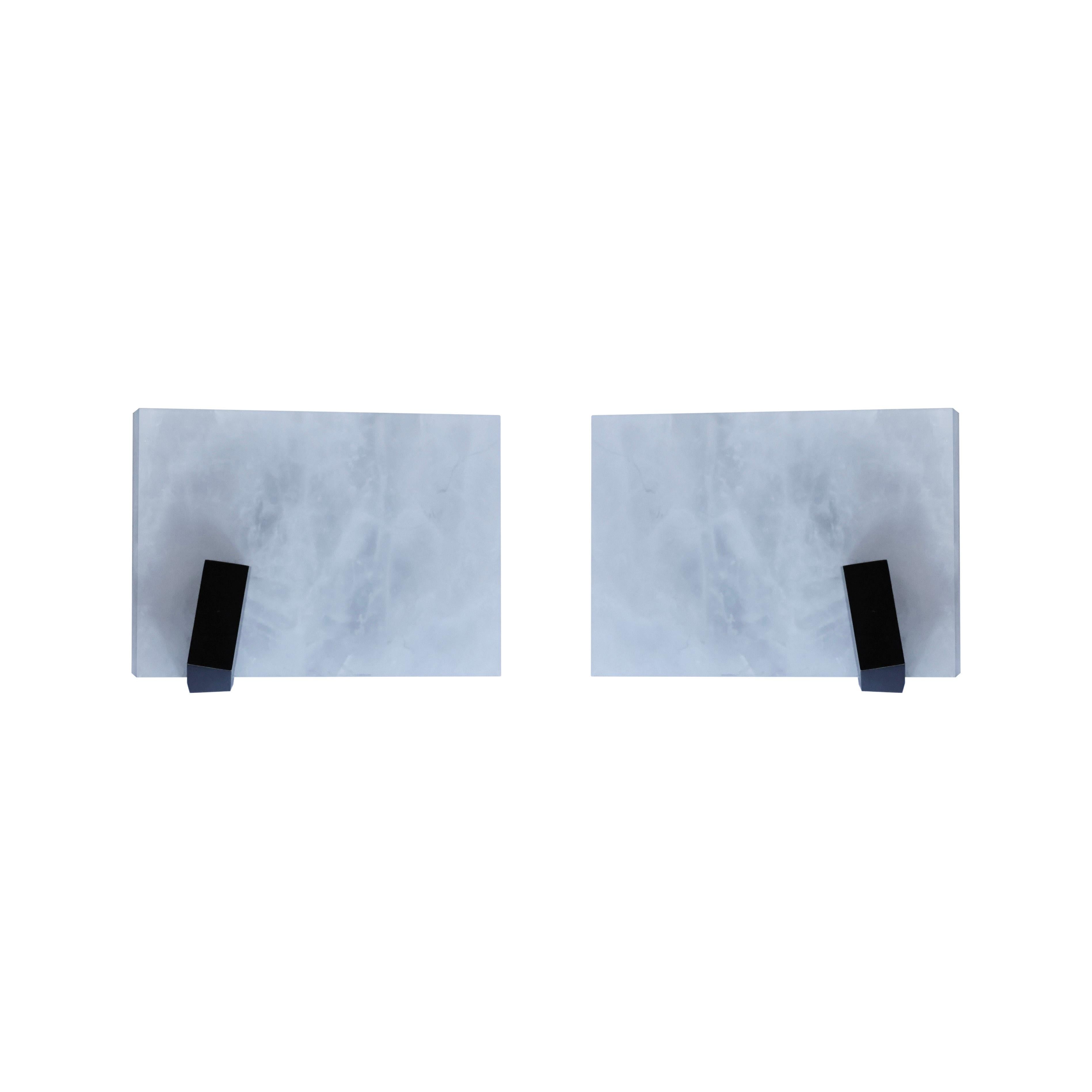 Contemporary PSD Rock Crystal Sconces By Phoenix  For Sale