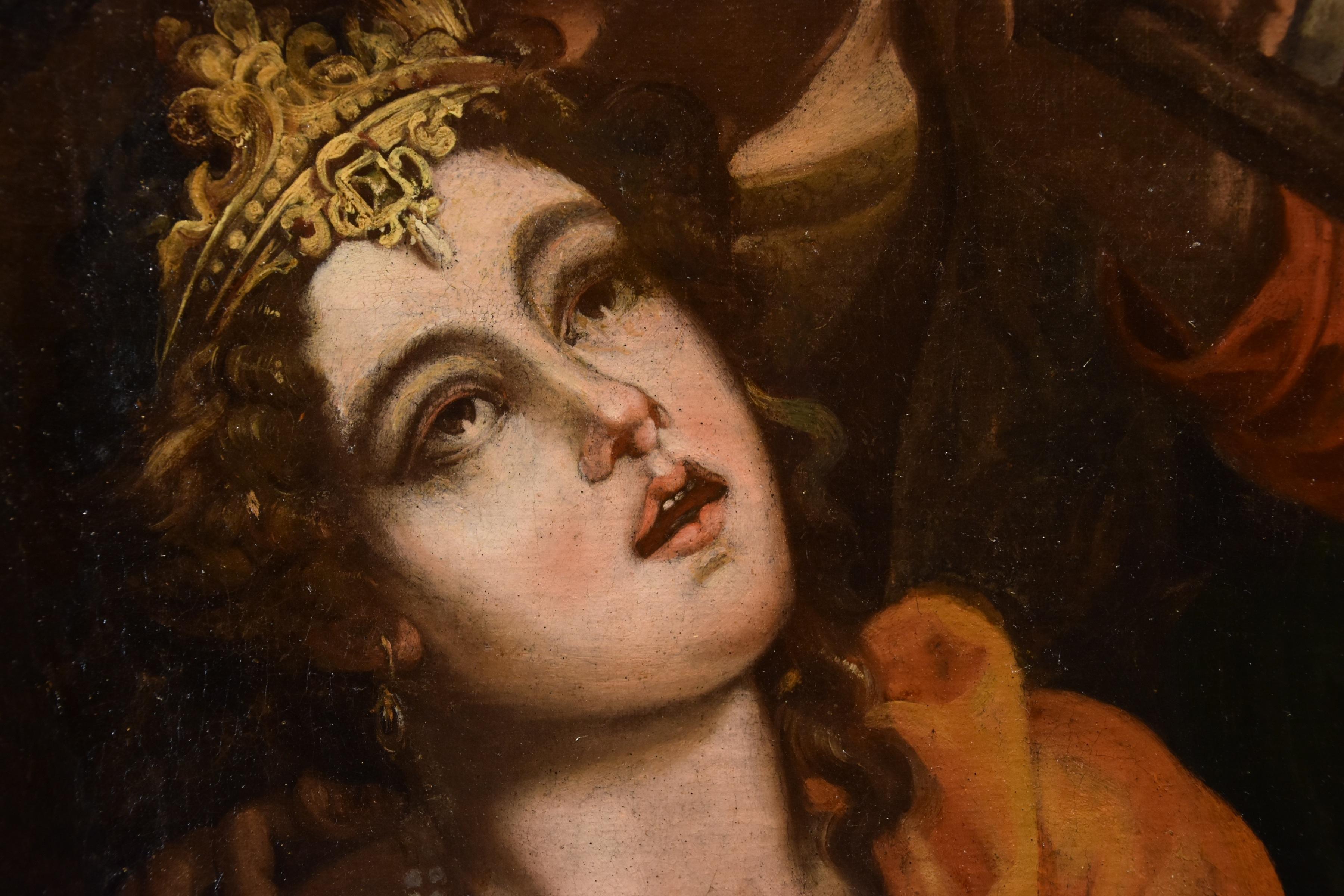 Énée Didon Pseudo-caroselli École romaine XVIIe siècle Peinture Huile sur toile en vente 7