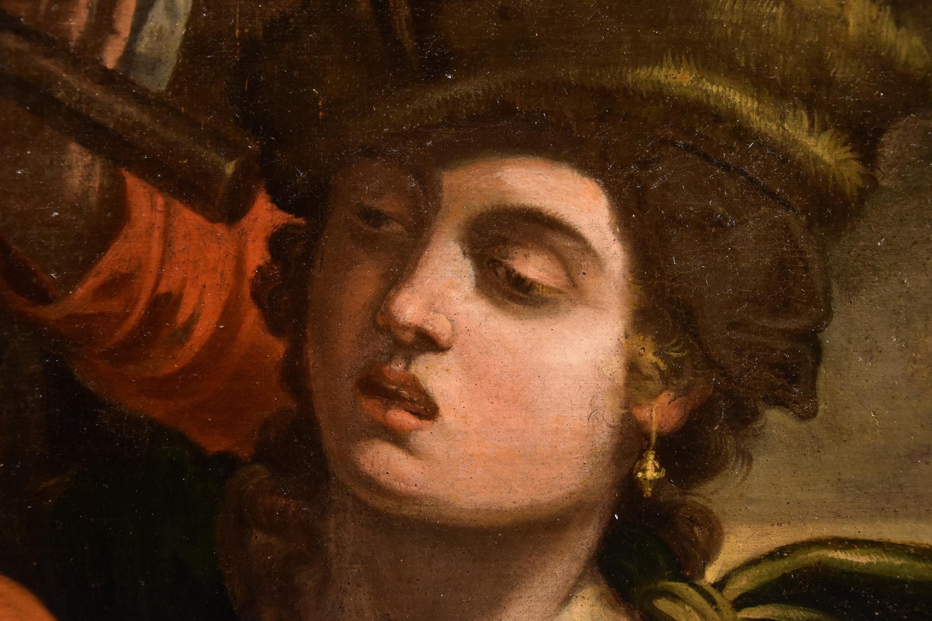 Énée Didon Pseudo-caroselli École romaine XVIIe siècle Peinture Huile sur toile en vente 8