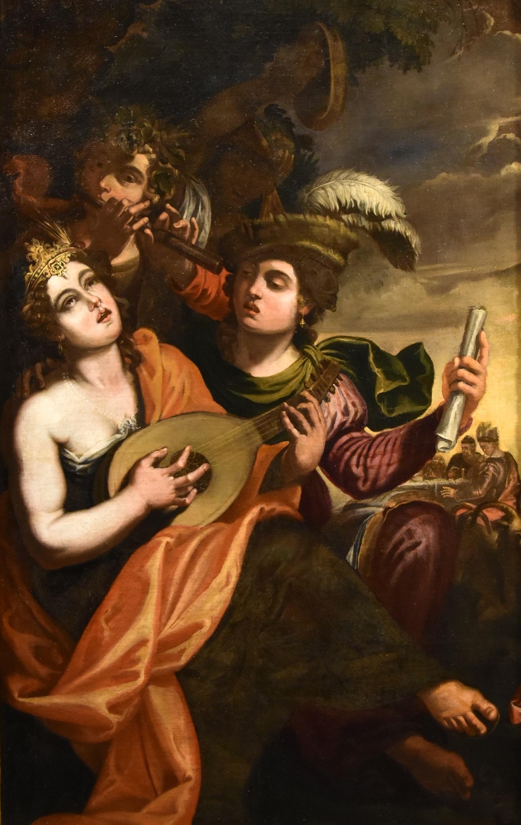 Énée Didon Pseudo-caroselli École romaine XVIIe siècle Peinture Huile sur toile - Painting de Pseudo-caroselli (Rome, Active C. 1630/1650)