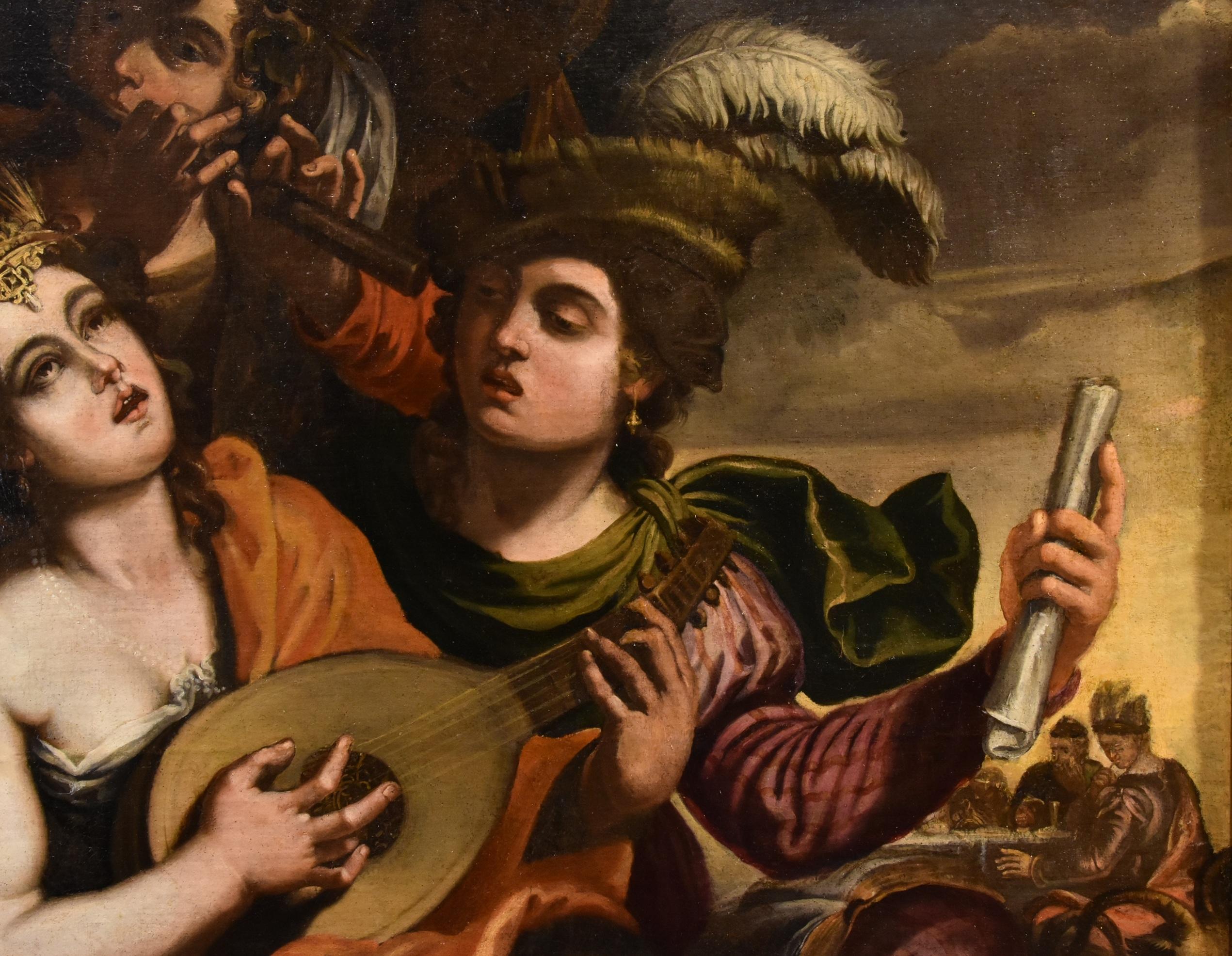 Énée Didon Pseudo-caroselli École romaine XVIIe siècle Peinture Huile sur toile en vente 2