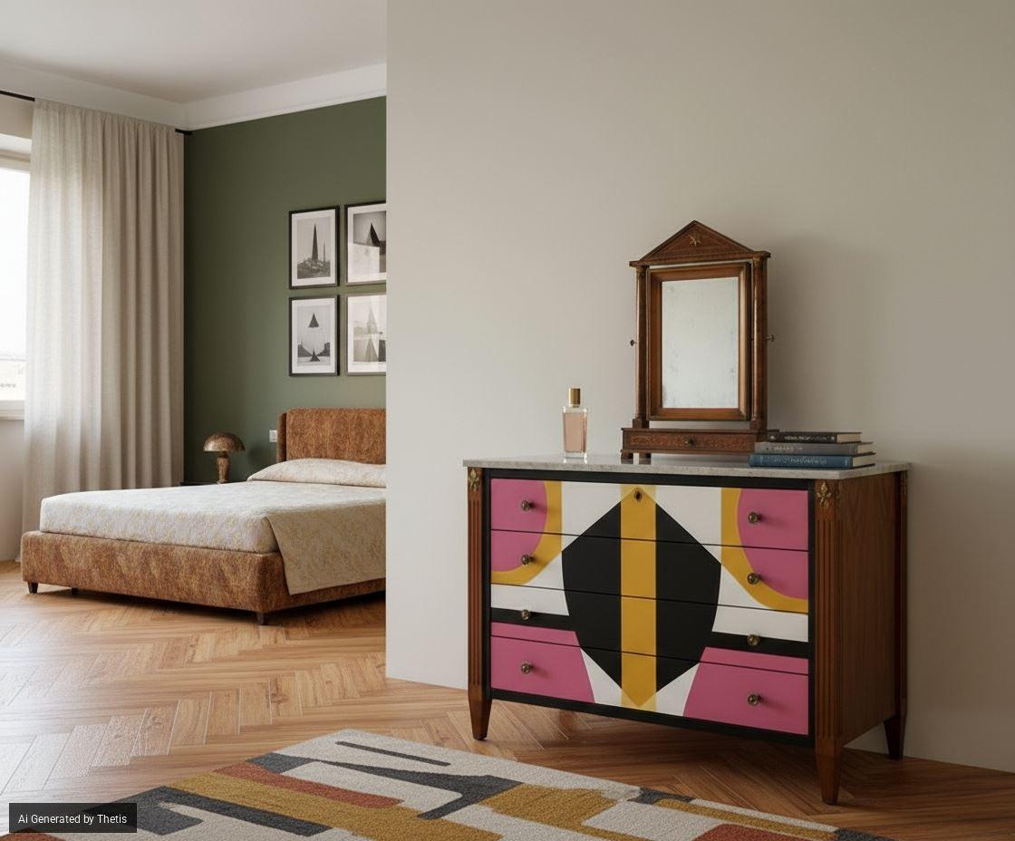 Noyer Psiche da tavolo in noce e intarsi in legni diversi, prima metà del XIX secolo en vente