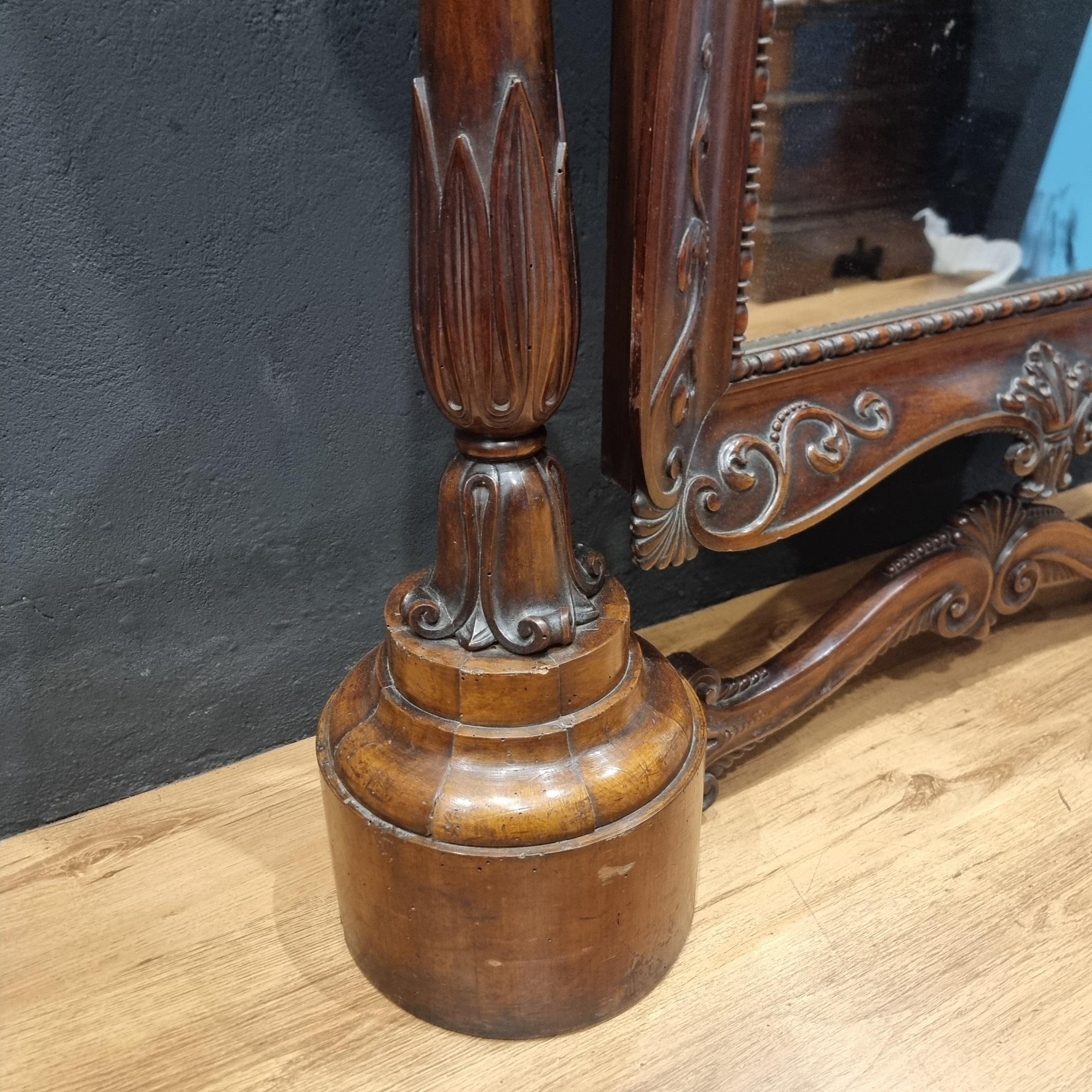 Psyche 1850s walnut mirror cabinet with original mirror For Sale 4