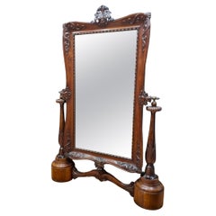 Psyche 1850s walnut mirror cabinet with original mirror