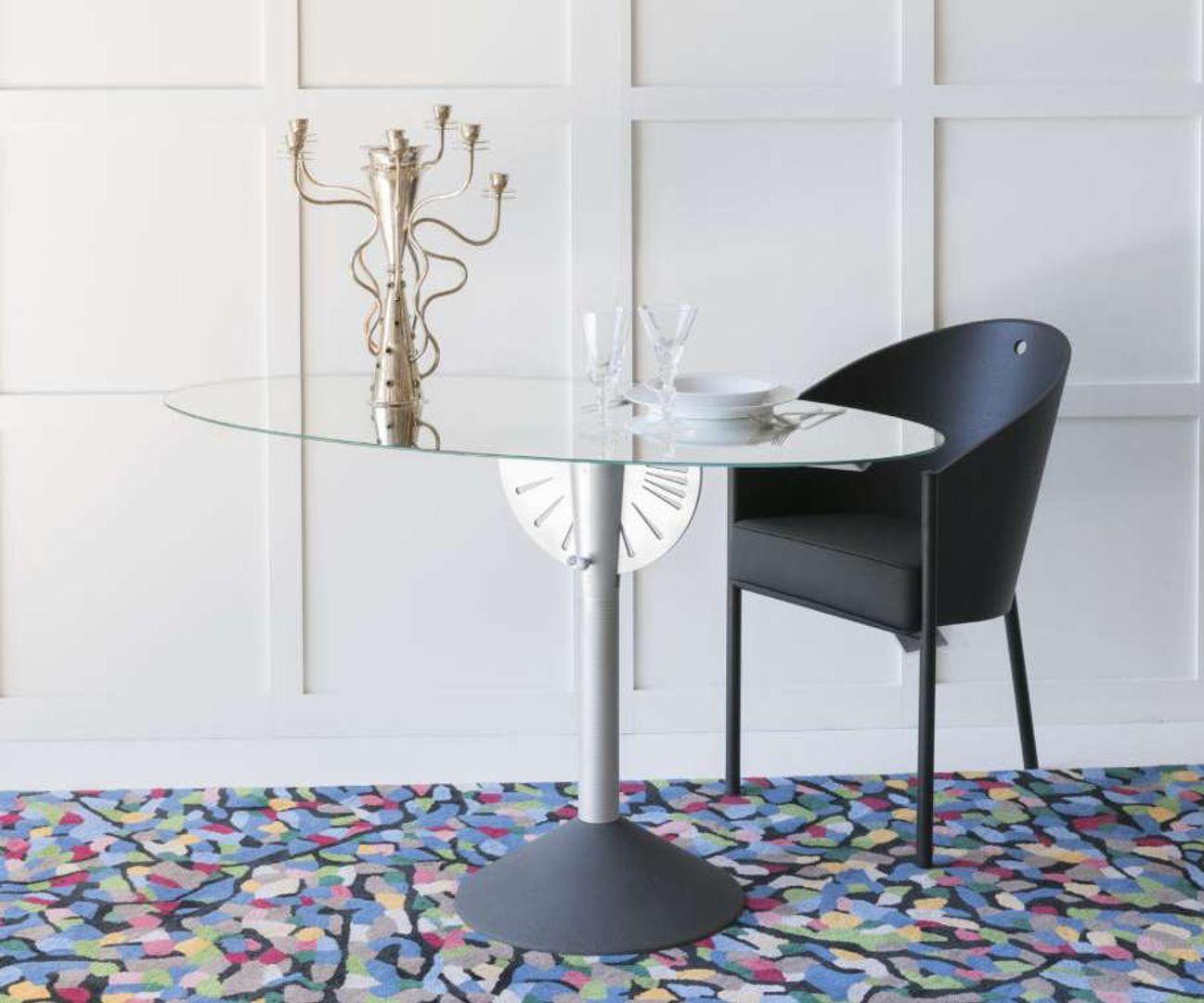 Psiche Table Mirror Silver and Dark Grey Aluminum by Driade In New Condition In Beverly Hills, CA