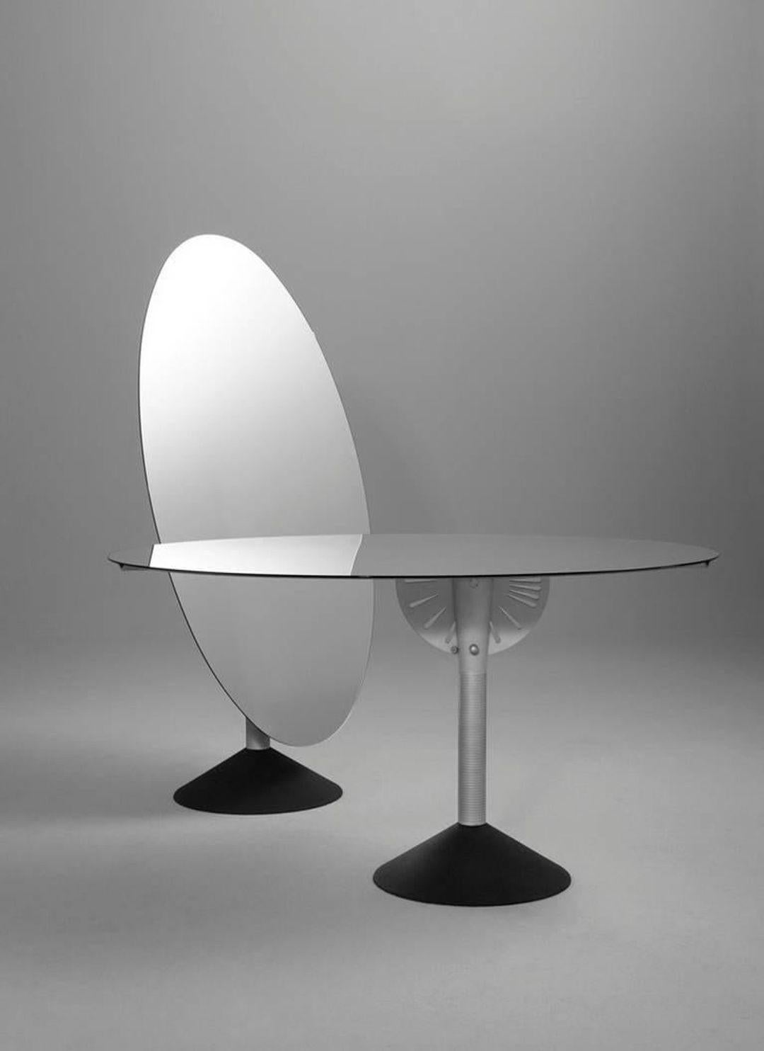 Psiche Table Mirror Silver and Dark Grey Aluminum by Driade 2